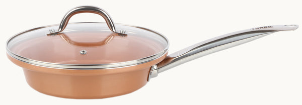 Copper Chef Round Fry Pan with Glass Lid - 10 in