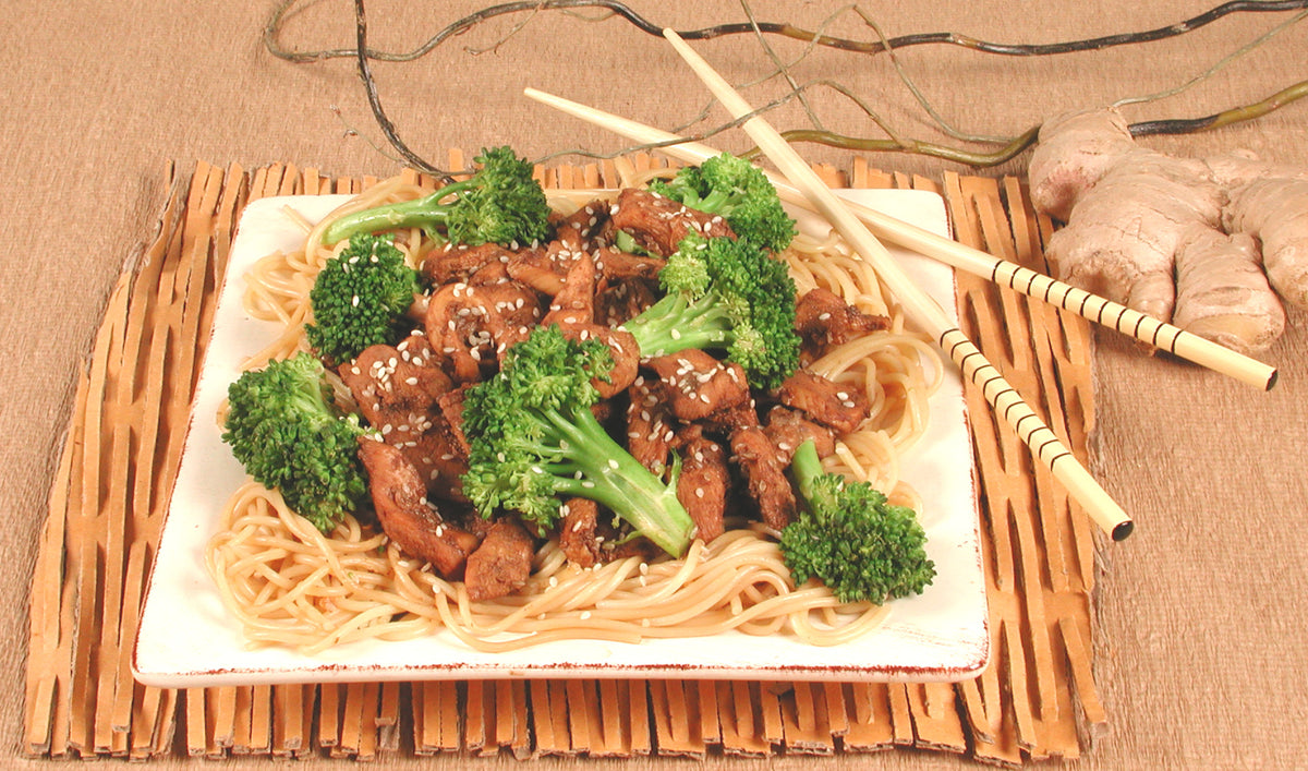 Honey Ginger Chicken with Noodles