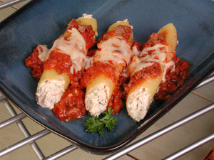 Manicotti with Cheese and Meat Sauce